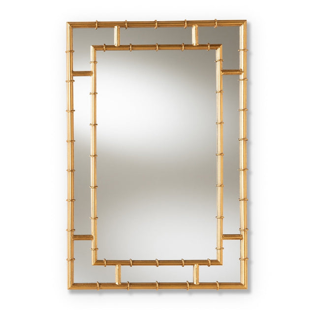 Modern European furniture - Gold Bamboo Accent Wall Mirror - www.oroa.com