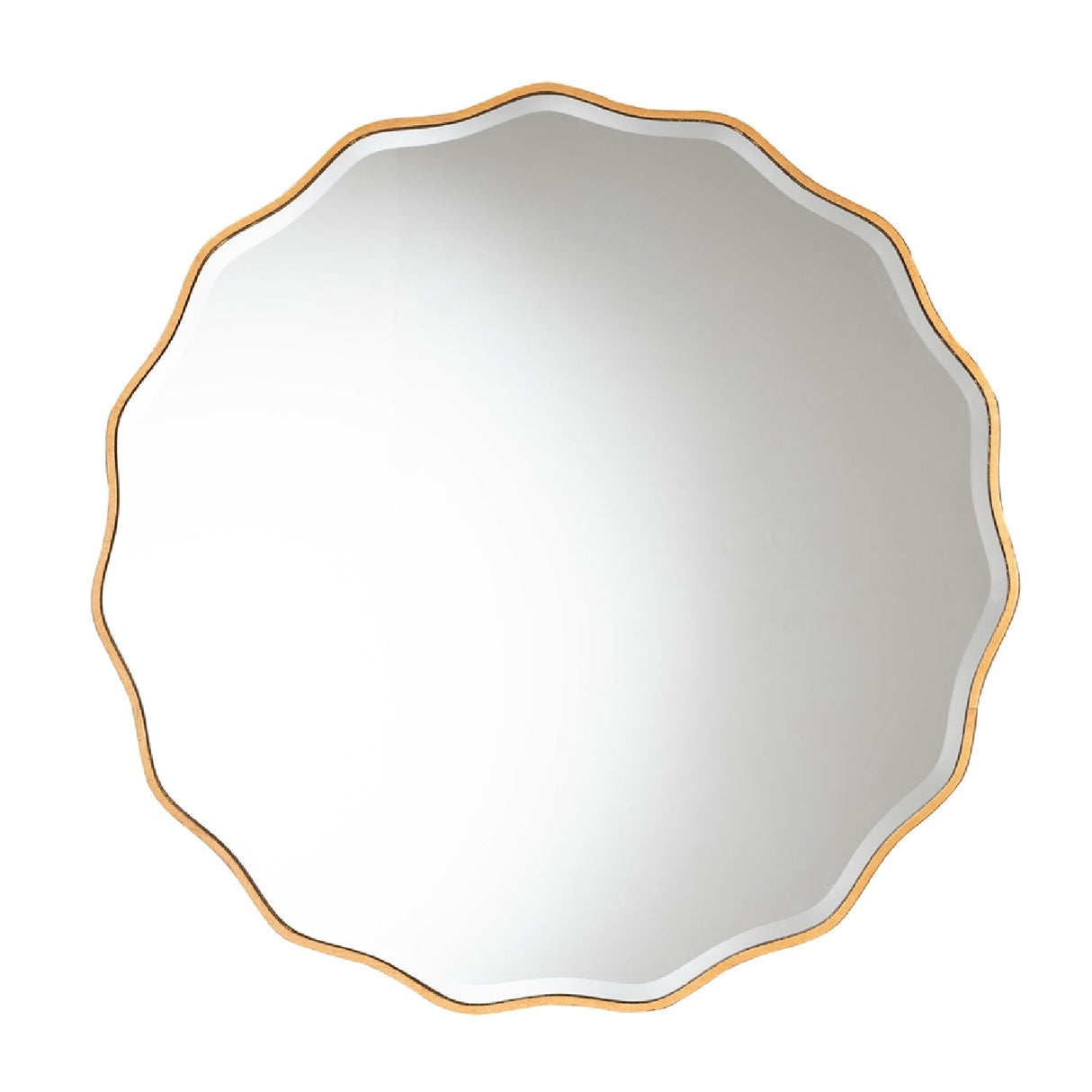   Hospitality furniture - Gold Scalloped Round Mirror - www.oroatrade.com | Oroa.com