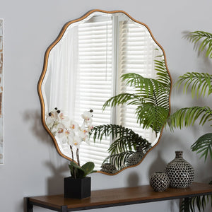   Hospitality furniture - Gold Scalloped Round Mirror - www.oroatrade.com | Oroa.com