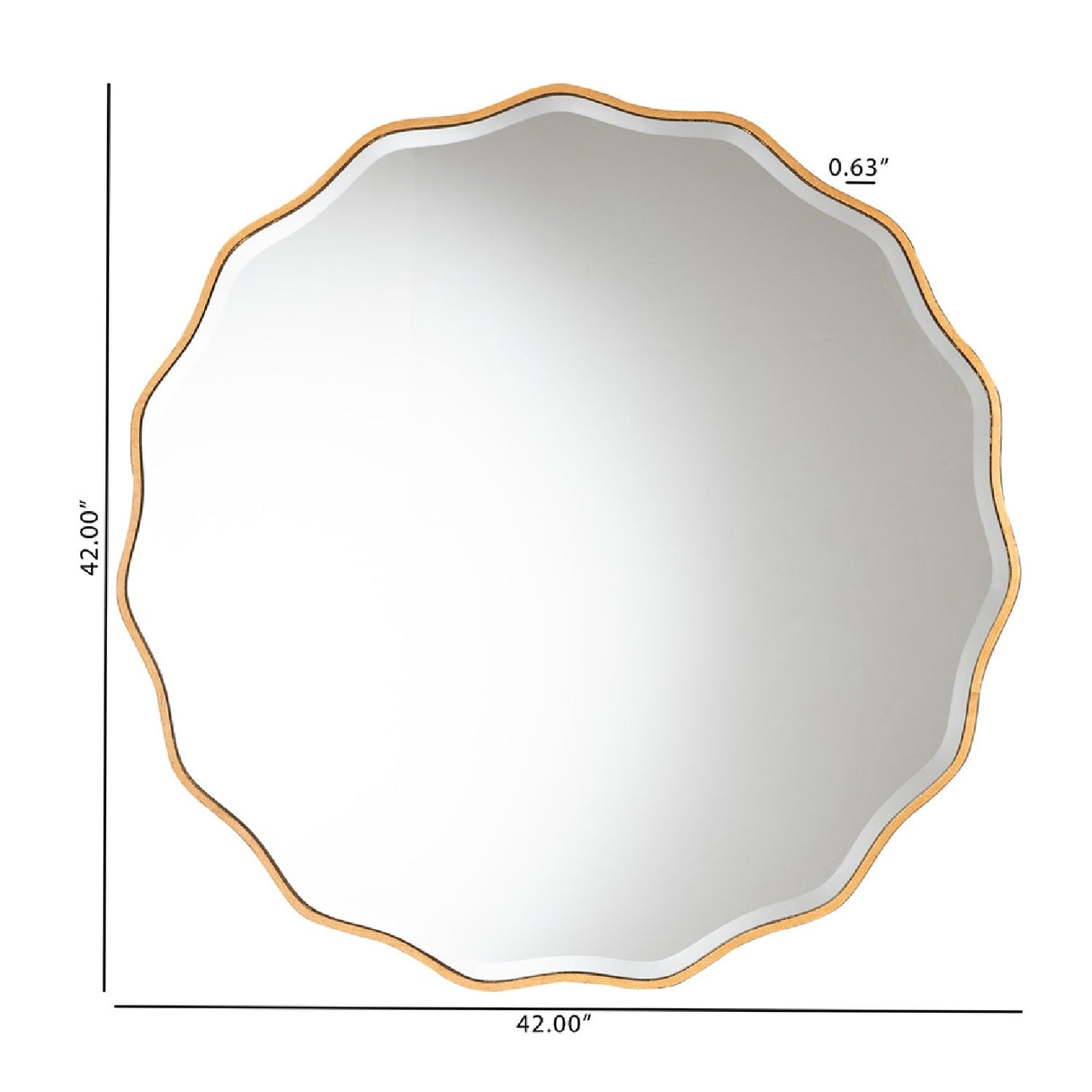   Hospitality furniture - Gold Scalloped Round Mirror - www.oroatrade.com | Oroa.com