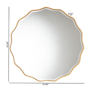   Hospitality furniture - Gold Scalloped Round Mirror - www.oroatrade.com | Oroa.com