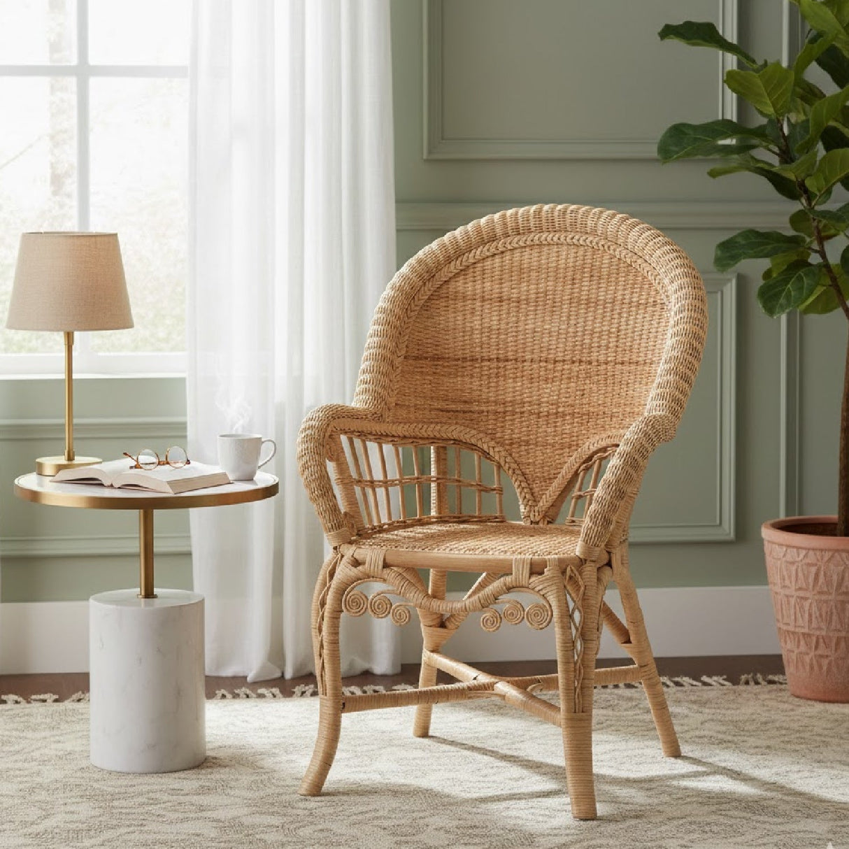   Modern European furniture - Woven Natural Rattan Accent Chair - www.oroa.com | Oroa.com