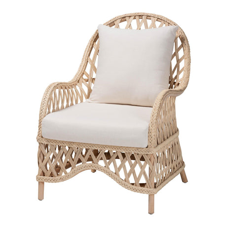  Modern European furniture - Braided Rattan Padded Lounge Chair - www.oroa.com | Oroa.com