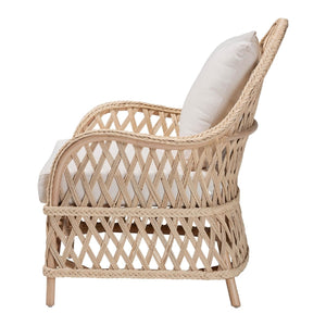   Modern European furniture - Braided Rattan Padded Lounge Chair - www.oroa.com | Oroa.com