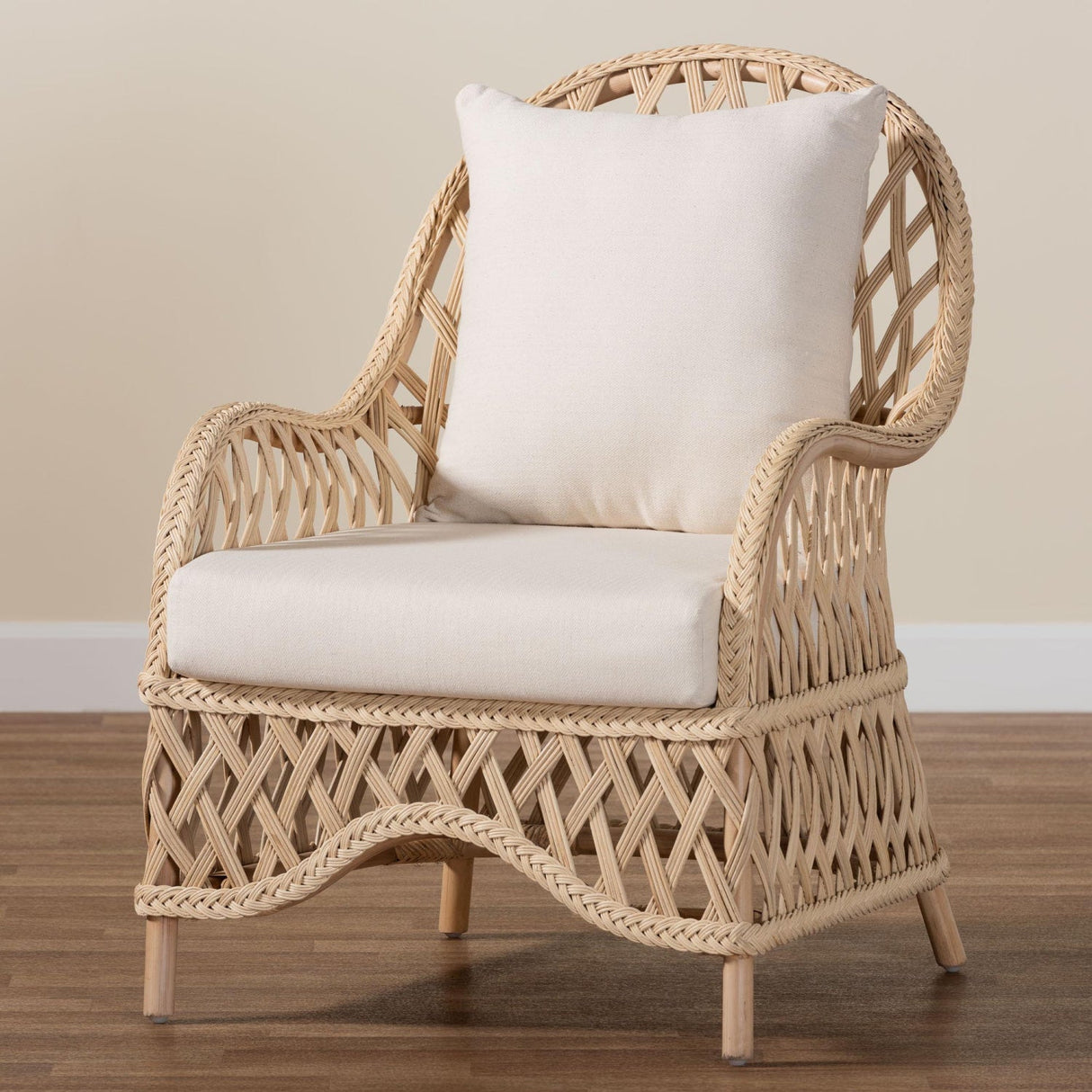  Modern European furniture - Braided Rattan Padded Lounge Chair - www.oroa.com | Oroa.com