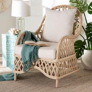   Modern European furniture - Braided Rattan Padded Lounge Chair - www.oroa.com | Oroa.com