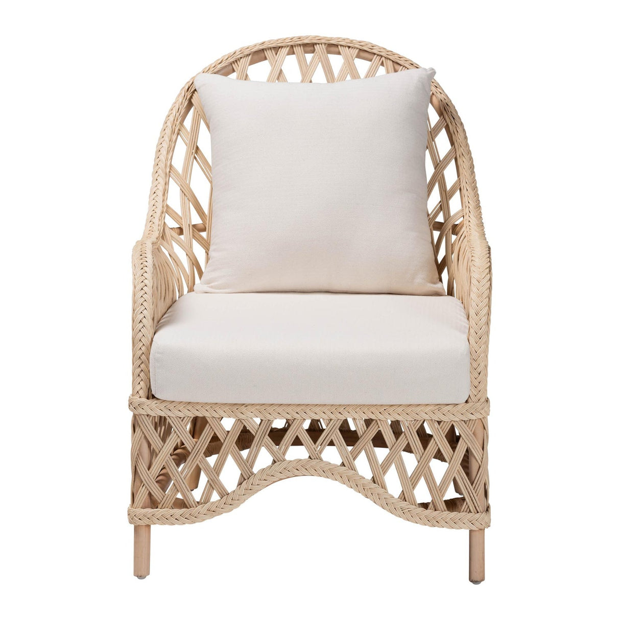   Modern European furniture - Braided Rattan Padded Lounge Chair - www.oroa.com | Oroa.com