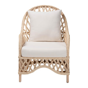   Modern European furniture - Braided Rattan Padded Lounge Chair - www.oroa.com | Oroa.com