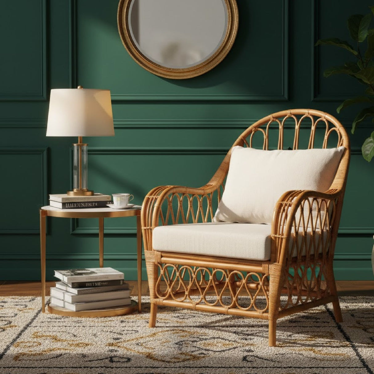   Modern European furniture - Bohemian Rattan Padded Lounge Chair - www.oroa.com | Oroa.com