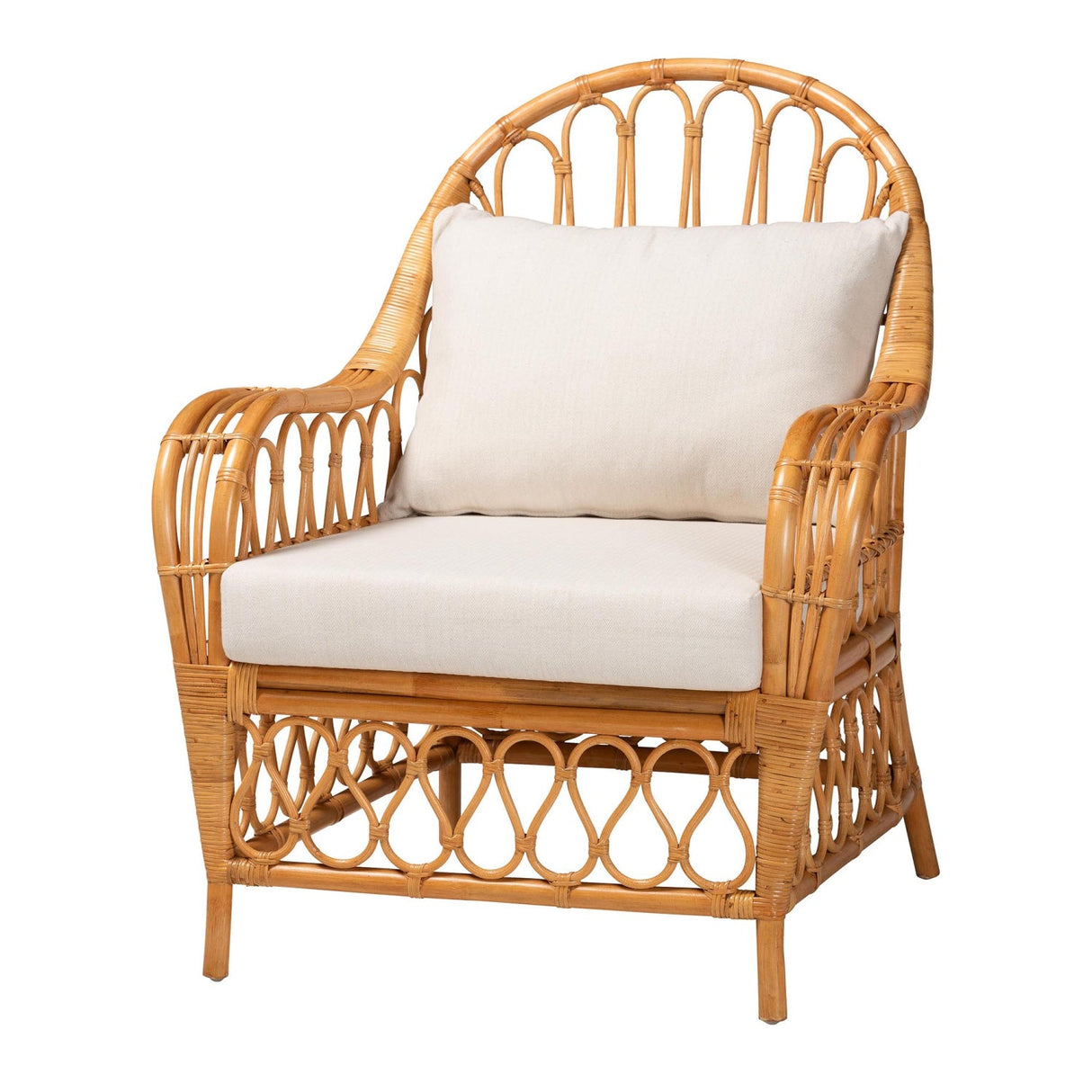   Modern European furniture - Bohemian Rattan Padded Lounge Chair - www.oroa.com | Oroa.com