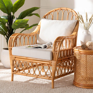   Modern European furniture - Bohemian Rattan Padded Lounge Chair - www.oroa.com | Oroa.com