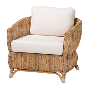   Modern European furniture -Cushioned Woven Seagrass Lounge Chair- www.oroa.com | Oroa.com