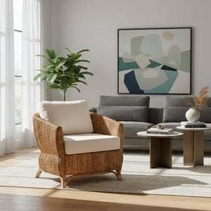   Modern European furniture -Cushioned Woven Seagrass Lounge Chair- www.oroa.com | Oroa.com