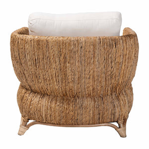   Modern European furniture -Cushioned Woven Seagrass Lounge Chair- www.oroa.com | Oroa.com