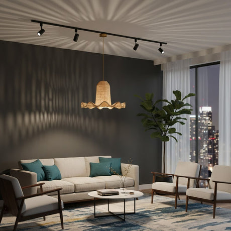   Modern European furniture - Scalloped Natural Rattan Pendant Lamp - www.oroa.com | Oroa.com