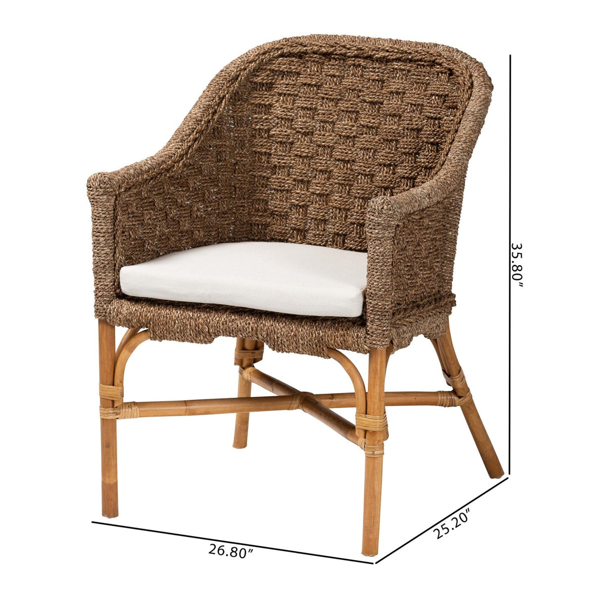   Woven Seagrass Bohemian Accent Chair | Oroa.com