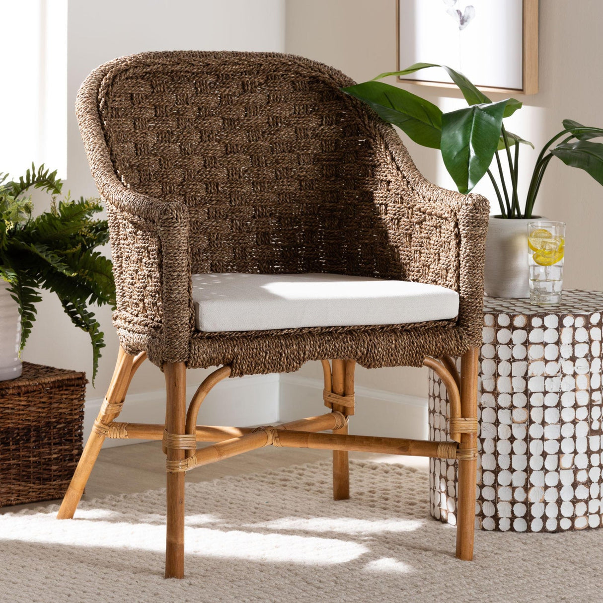   Modern European furniture - Woven Seagrass Bohemian Accent Chair - www.oroa.com | Oroa.com