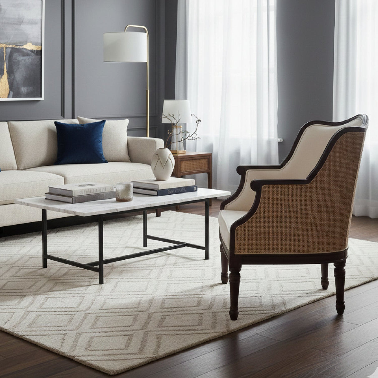   Modern European furniture - Beige Traditional French Accent Chair - www.oroa.com | Oroa.com