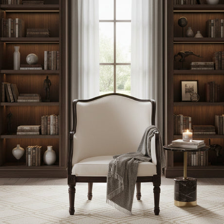   Modern European furniture - Beige Traditional French Accent Chair - www.oroa.com | Oroa.com