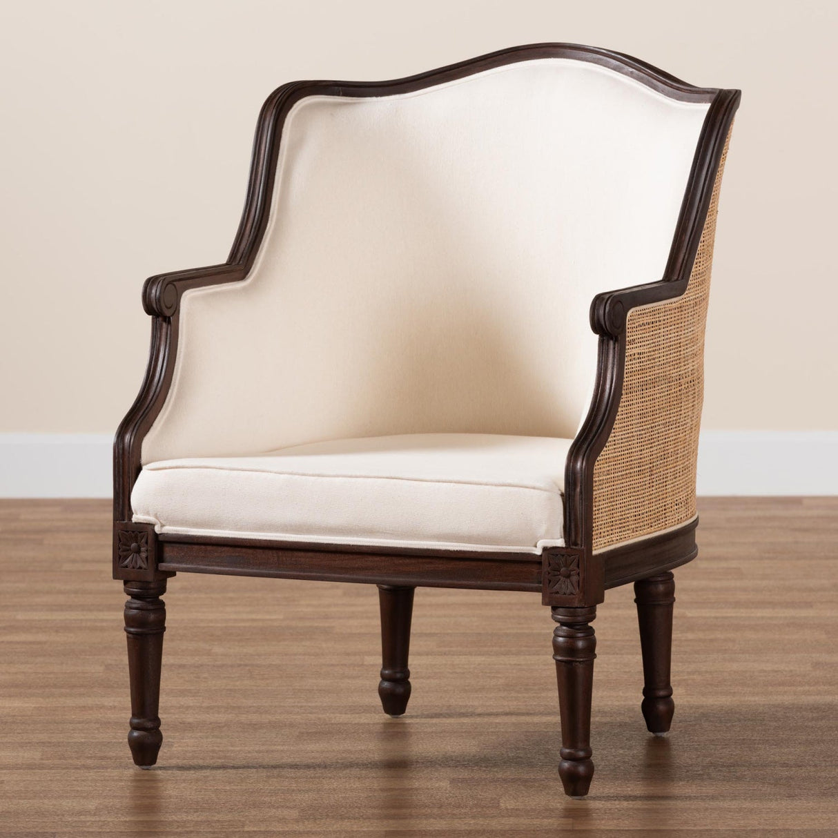   Modern European furniture - Beige Traditional French Accent Chair - www.oroa.com | Oroa.com