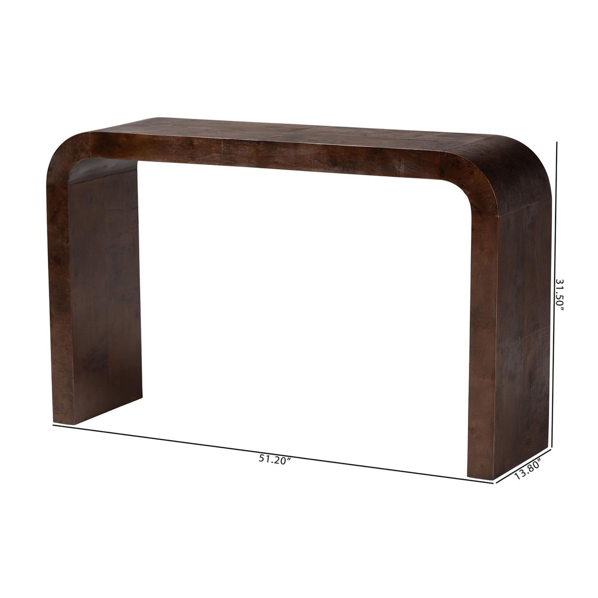   Modern European furniture - Burl Wood Waterfall Console Table - www.oroa.com | Oroa.com
