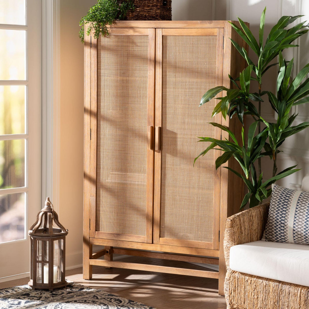   Modern European furniture - 2 Door Rattan Accent Cabinet - www.oroa.com | Oroa.com