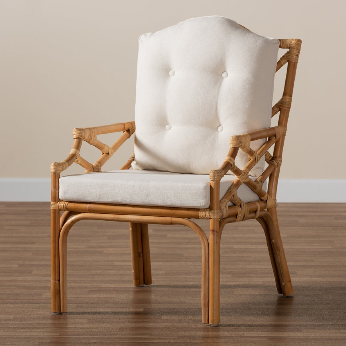   Modern European furniture - Natural Rattan Cushioned Accent Chair - www.oroa.com | Oroa.com