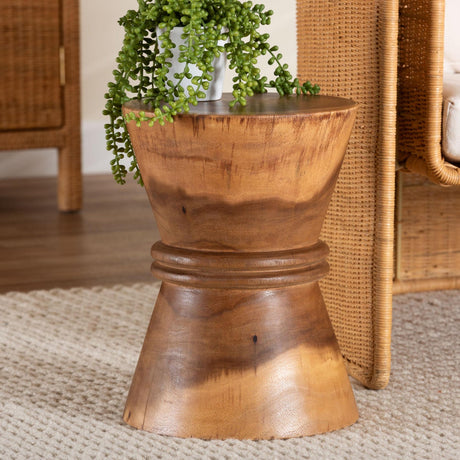   Modern European furniture - Suar Wood Hourglass Side Table - www.oroa.com | Oroa.com