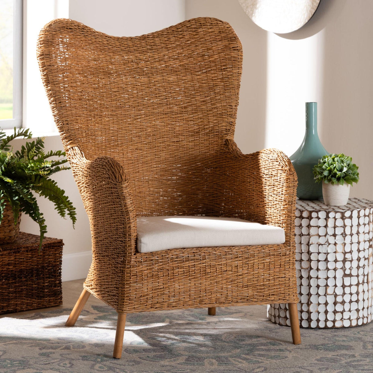  Modern European furniture - Tapered Back Rattan Accent Chair - www.oroa.com | Oroa.com
