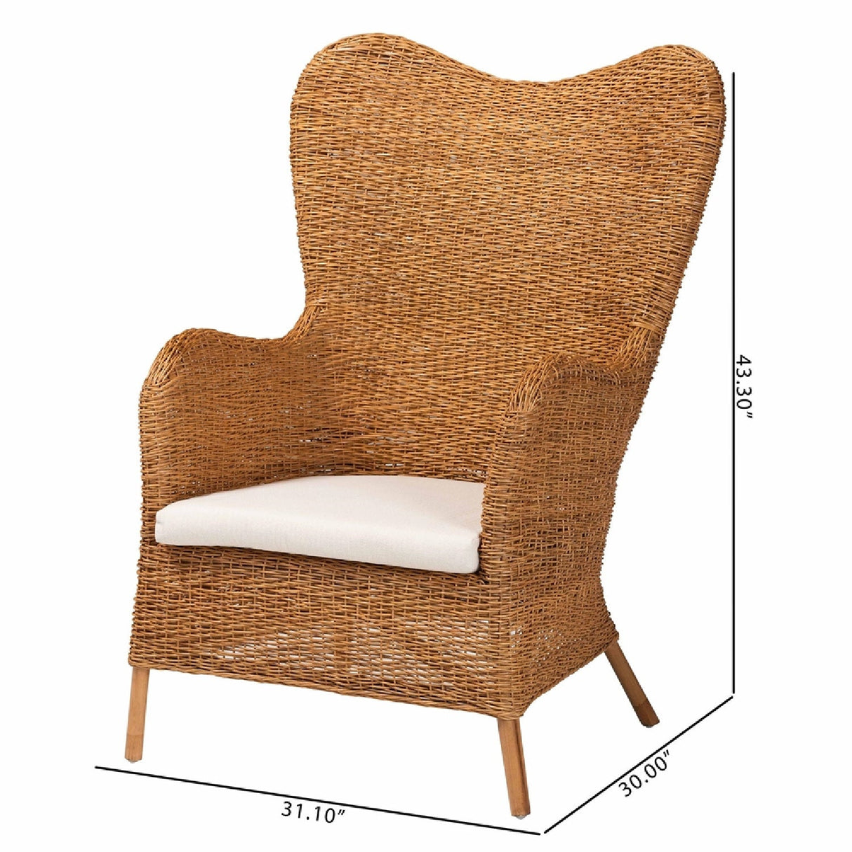   Modern European furniture - Tapered Back Rattan Accent Chair - www.oroa.com | Oroa.com