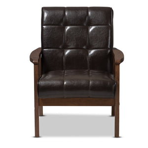   Modern European furniture - Brown Leather Inspired Club Chair  - www.oroa.com | Oroa.com