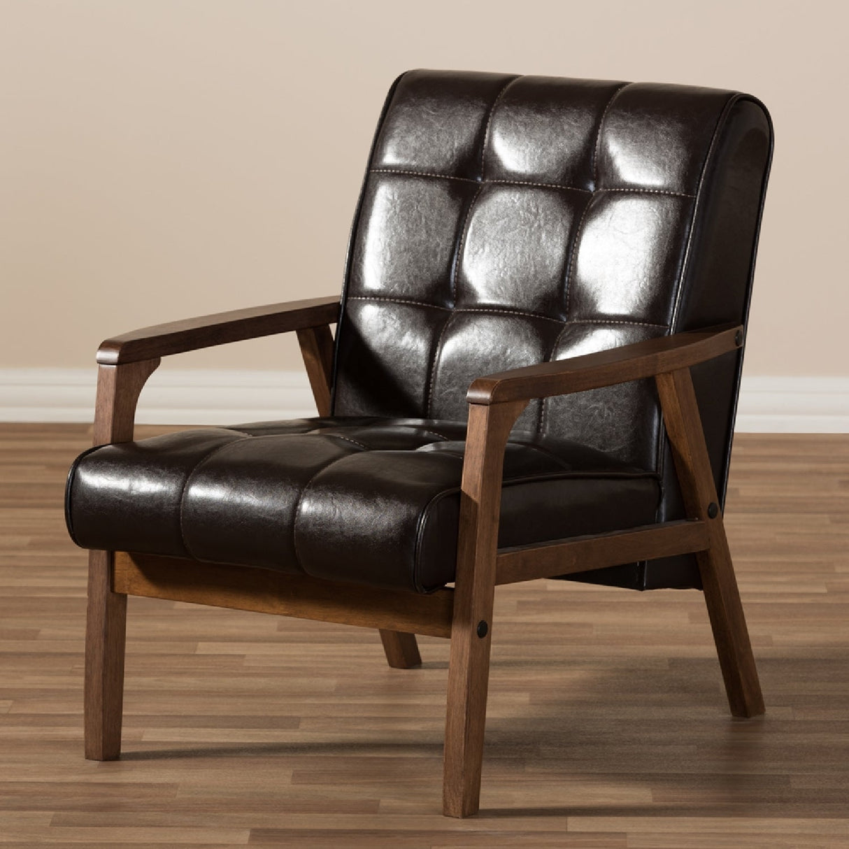   Modern European furniture - Brown Leather Inspired Club Chair  - www.oroa.com | Oroa.com
