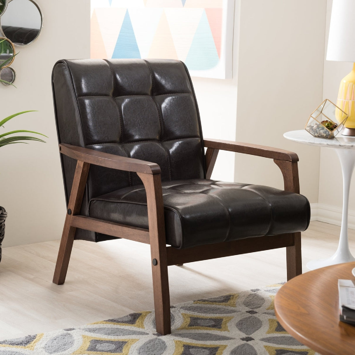   Modern European furniture - Brown Leather Inspired Club Chair  - www.oroa.com | Oroa.com