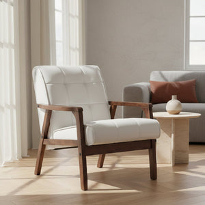   Modern European furniture - White Leather Inspired Club Chair - www.oroa.com | Oroa.com