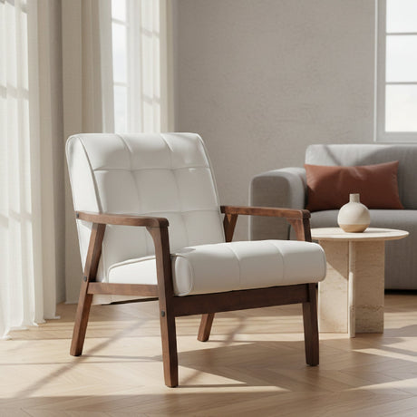   Modern European furniture - White Leather Inspired Club Chair - www.oroa.com | Oroa.com