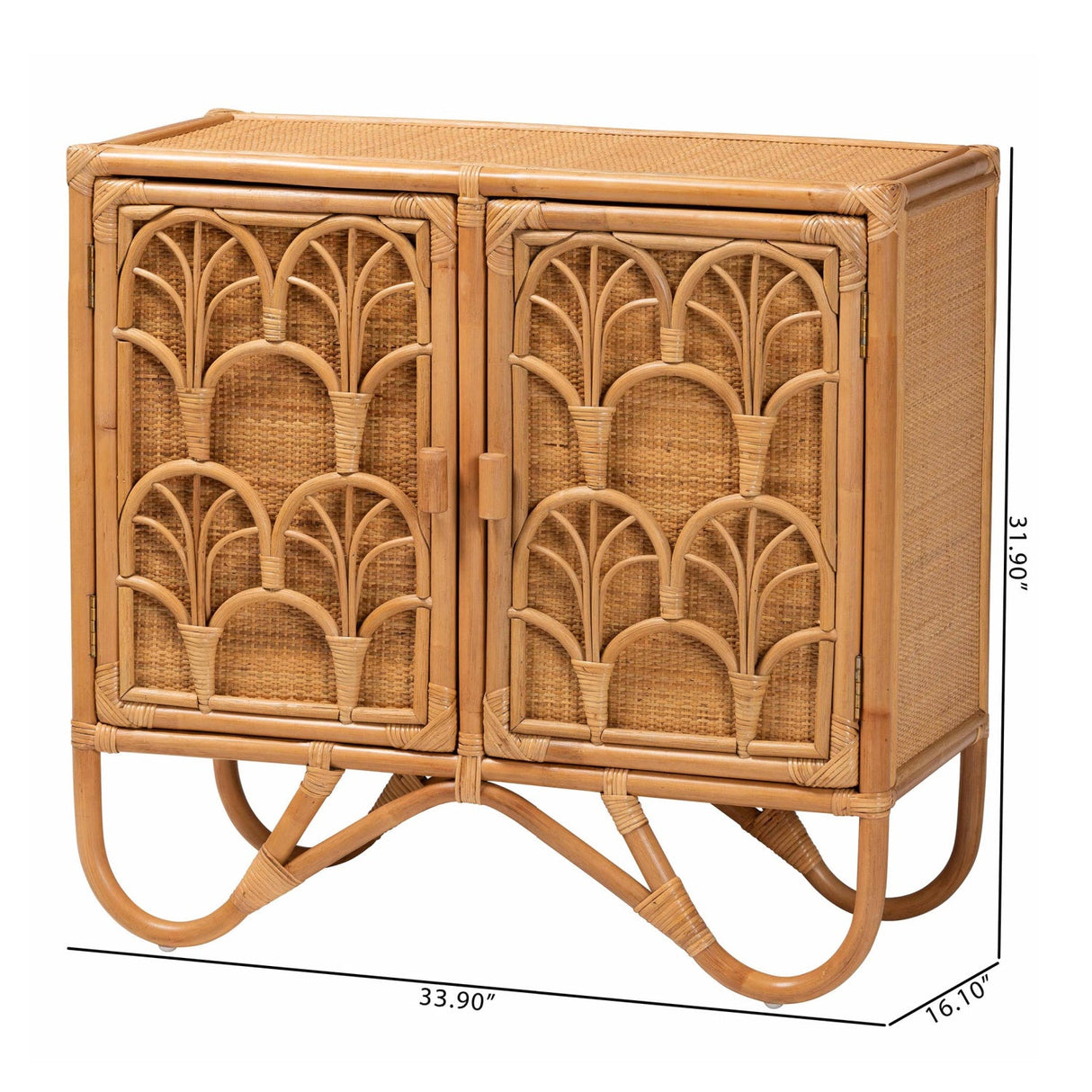   Modern European furniture - Geometrical Rattan 2 Door Cabinet - www.oroa.com | Oroa.com