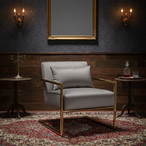   Modern European furniture - Velvet Cantilevered Lounge Chair - www.oroa.com | Oroa.com