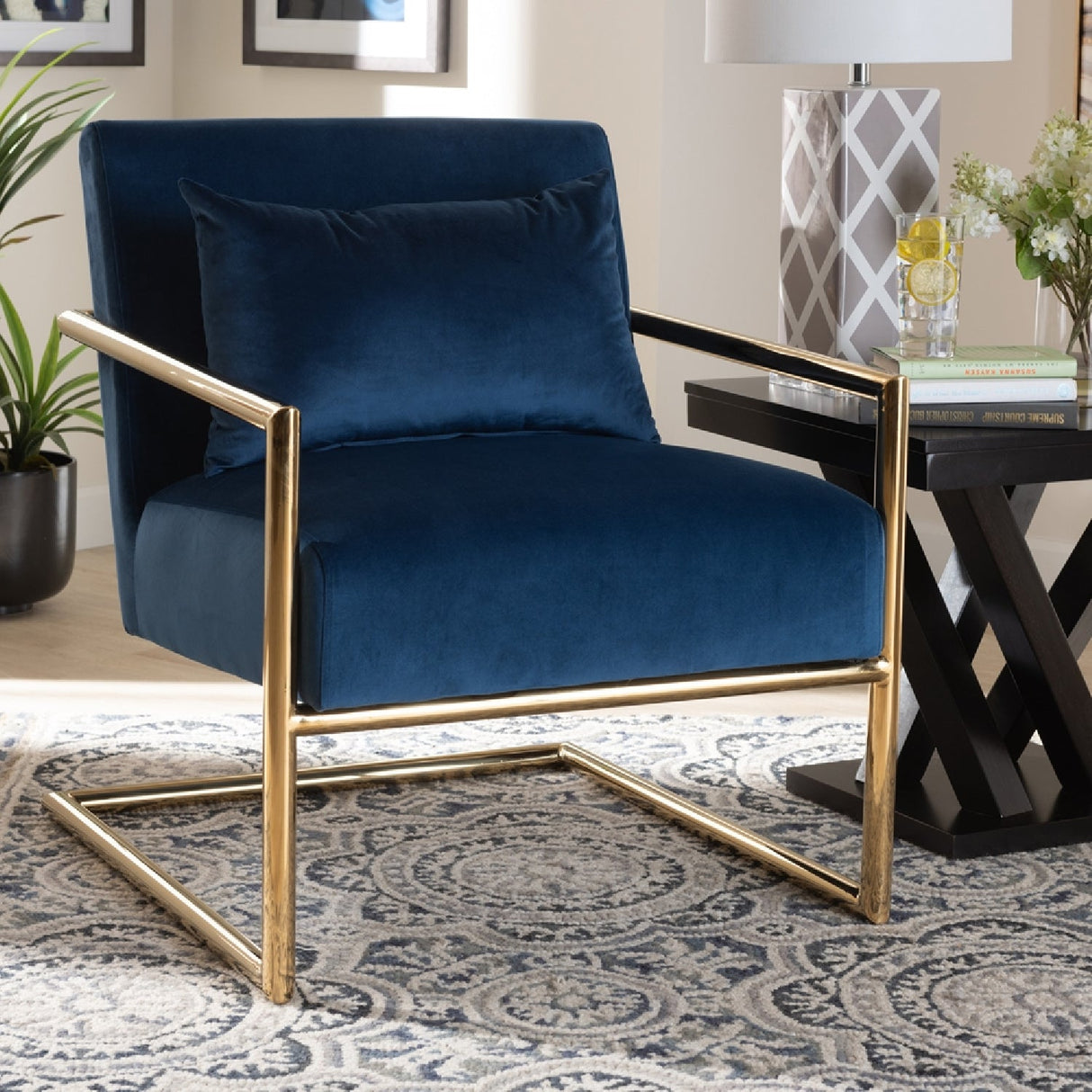   Modern European furniture - Velvet Cantilevered Lounge Chair - www.oroa.com | Oroa.com