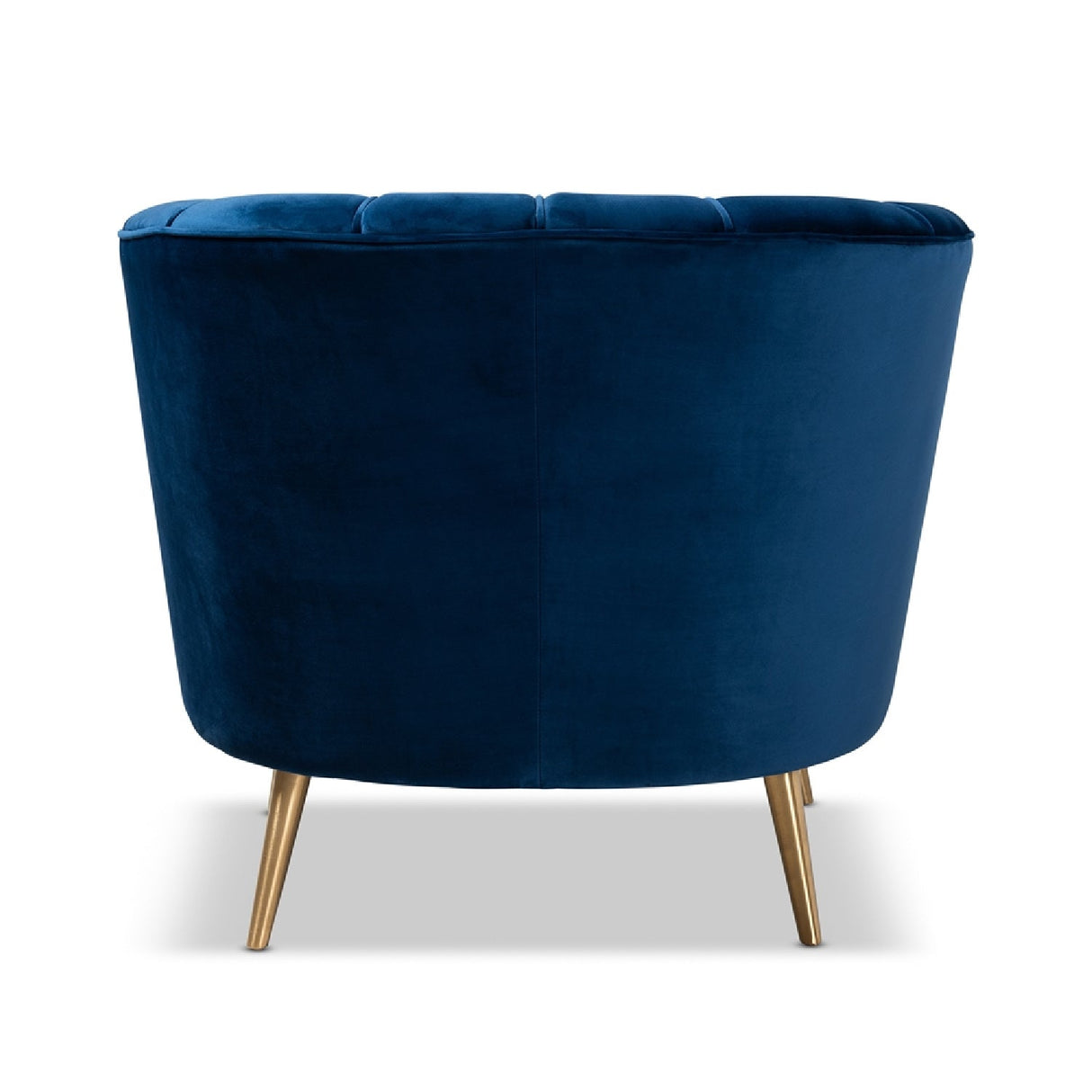   Modern European furniture - Channeled Blue Velvet Accent Chair - www.oroa.com | Oroa.com