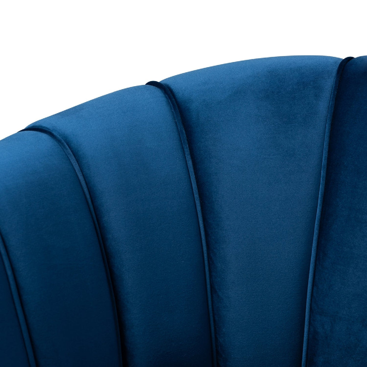   Modern European furniture - Channeled Blue Velvet Accent Chair - www.oroa.com | Oroa.com