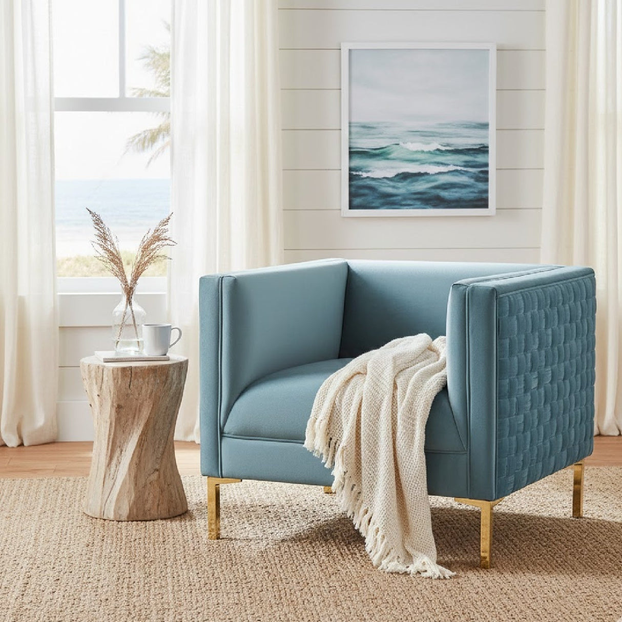   Modern European furniture - Woven Velvet Accent Chair - www.oroa.com | Oroa.com