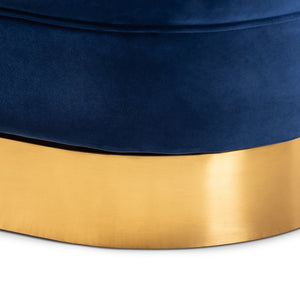   Modern European furniture - Blue Vevet Swivel Accent Chair - www.oroa.com | Oroa.com