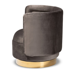   Modern European furniture - Velvet Curved Swivel Chair - www.oroa.com | Oroa.com