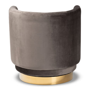   Modern European furniture - Velvet Curved Swivel Chair - www.oroa.com | Oroa.com