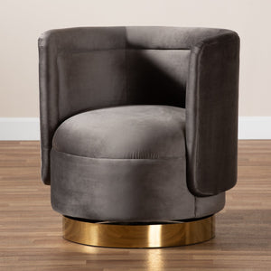   Modern European furniture - Velvet Curved Swivel Chair - www.oroa.com | Oroa.com