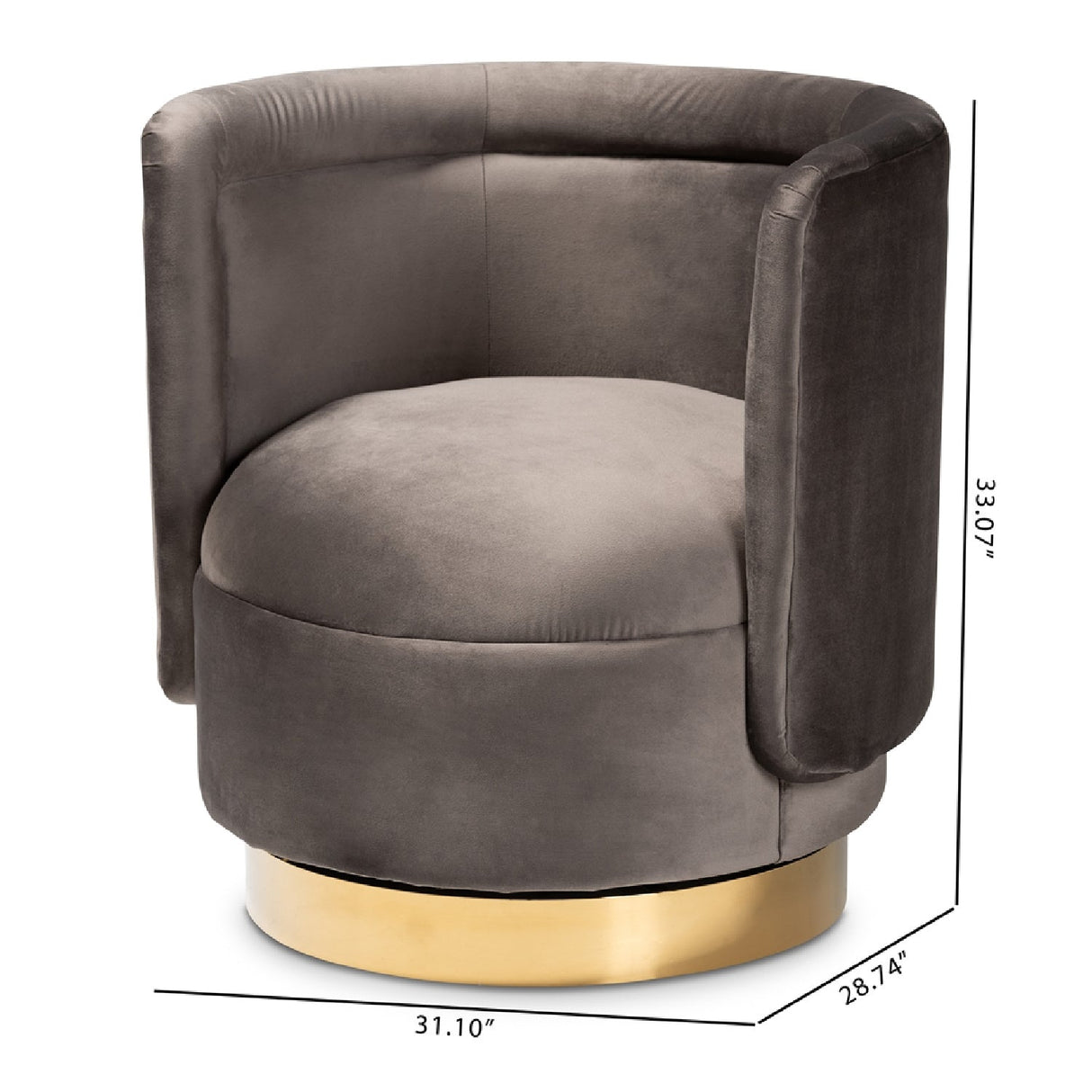   Modern European furniture - Velvet Curved Swivel Chair - www.oroa.com | Oroa.com