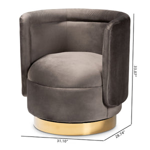   Modern European furniture - Velvet Curved Swivel Chair - www.oroa.com | Oroa.com