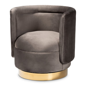   Modern European furniture - Velvet Curved Swivel Chair - www.oroa.com | Oroa.com