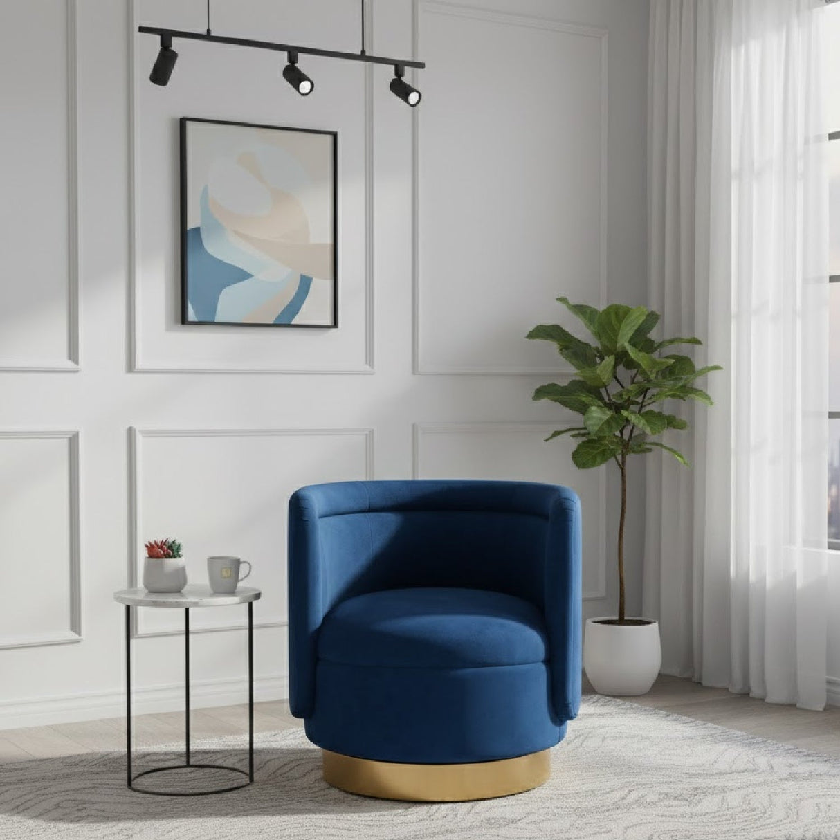   Modern European furniture - Velvet Curved Swivel Chair - www.oroa.com | Oroa.com