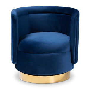   Modern European furniture - Velvet Curved Swivel Chair - www.oroa.com | Oroa.com